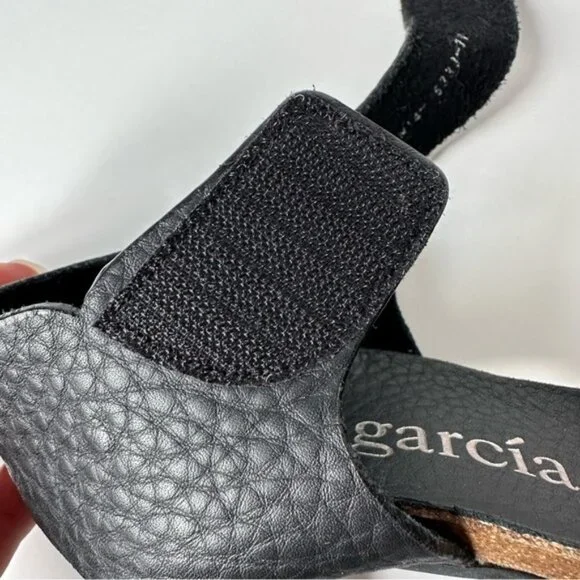 Pedro Garcia Black Pebbled Leather Sandals 4.25 Inch Heel - Size EU 39 (US 8) - Picture 8 of 17